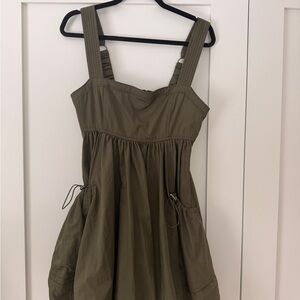 Pilcro Olive Green Textured Fabric